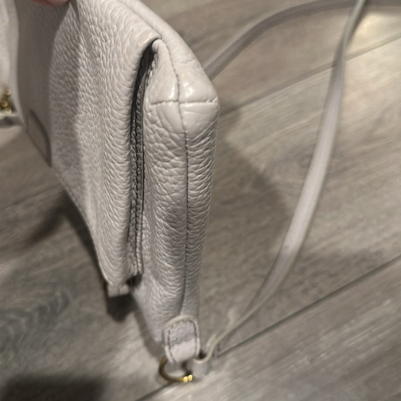 FOSSIL MIMI MINERAL GRAY LEATHER DOUBLE ZIP BAG,CROSSBODY,CONVERTIBLE - Picture 7 of 12